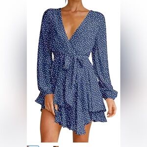 Glam double layered ruffle tie dress